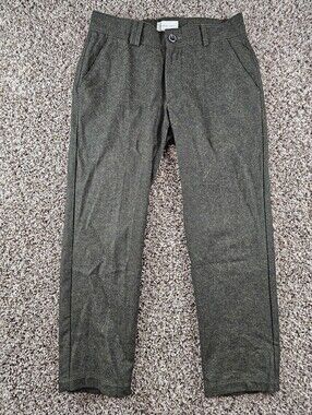 I Love Ugly Womens Sz S Slim Kobe Dress Pants Dark Olive Green Cropped